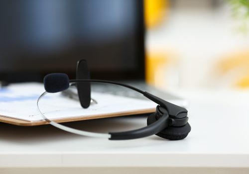 Headset og computer